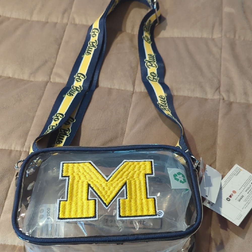 Navy and Yellow Clear Messenger Bag